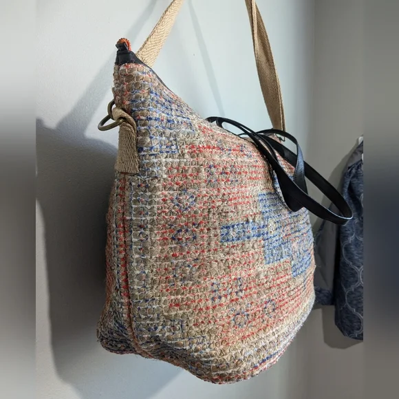 Free People Zoya Weave Weekender Oversized Tote Bag